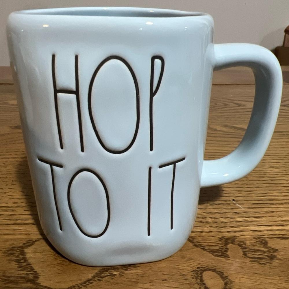 Rae Dunn Blue 'Hop To It' Mug